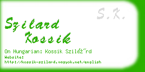 szilard kossik business card